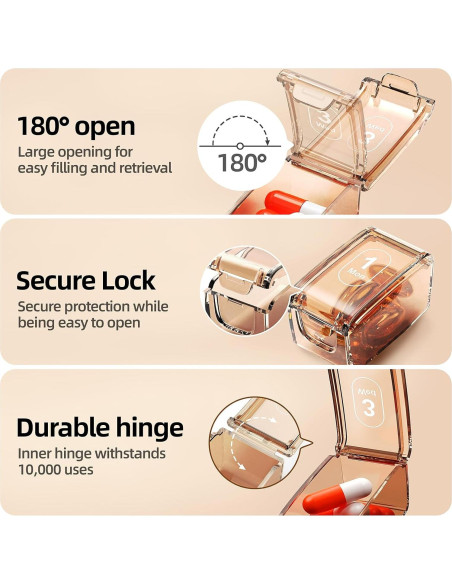 Organizador Semanal de Pastillas ZHIYES 7 Días a Prueba de Humedad Organizador Semanal de Pastillas ZHIYES 7 Días a Prueba de Humedad