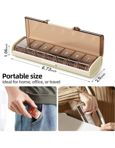 Organizador Semanal de Pastillas ZHIYES 7 Días a Prueba de Humedad