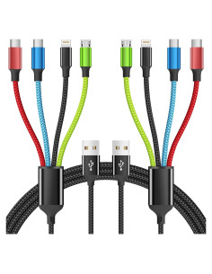 Cable de Carga Multi 4 en 1 Firsting 5FT USB A - Negro/Rojo/Azul/Verde
