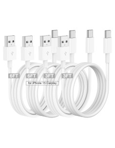 Cable Carplay USB A a USB C Cabepow 0.91/1.83m Carga Rápida