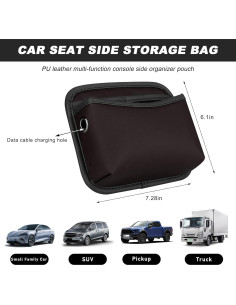 Organizador de Asiento de Coche SHMZK de Cuero Napa Marrón 2