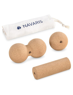 Juego de Rodillos de Masaje de Corcho Navaris - 3 Piezas