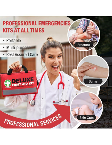 Kit de Primeros Auxilios SuccorWare 380 Piezas Compacto Rojo
