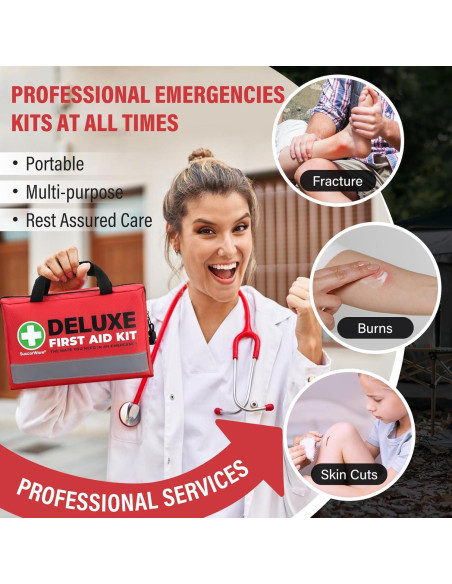 Kit de Primeros Auxilios SuccorWare 380 Piezas Compacto Rojo