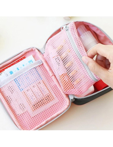 Estuche Duro de Primeros Auxilios GLEAVI Rosa 13x10cm