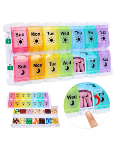 Organizador de Pastillas Shintop AM PM 7 Días Arcoíris