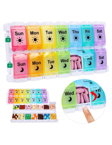 Organizador de Pastillas Shintop AM PM 7 Días Arcoíris