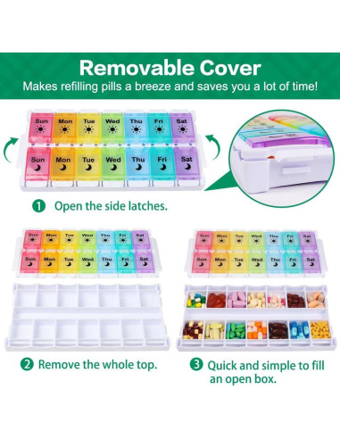 Organizador de Pastillas Shintop AM PM 7 Días Arcoíris