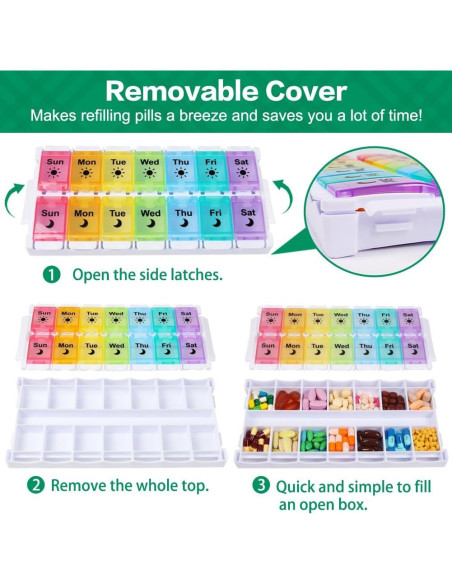 Organizador de Pastillas Shintop AM PM 7 Días Arcoíris