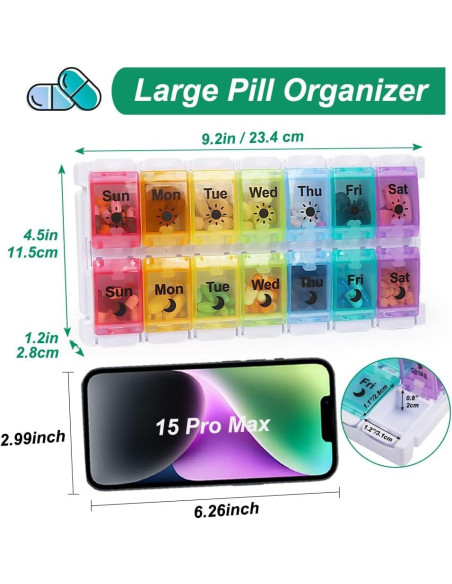Organizador de Pastillas Shintop AM PM 7 Días Arcoíris