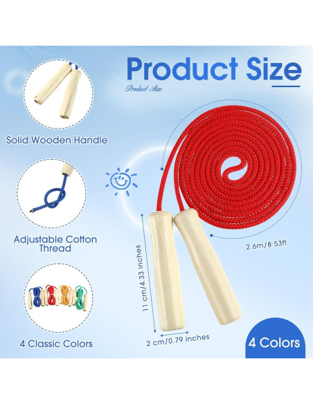 Cuerdas de Saltar Ajustables Sonwyoung 8.53 m para Niños y Adultos