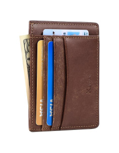 Billetera Slim de Cuero Italiano Minimalista con Bloqueo RFID