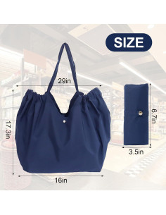 Bolsas de Compras Reutilizables Ecológicas Azul 20kg Plegables 2