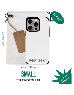 Bolsas Reutilizables de Algodón Orgánico 12 Pcs 5x6 cm 2