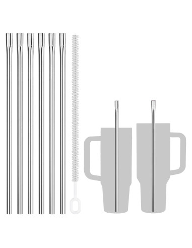 Popotes Reutilizables NiHome 30.48cm Acero Inoxidable 6 Piezas