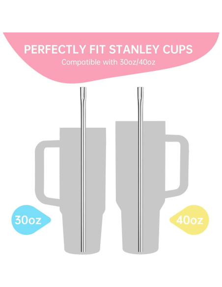 Popotes Reutilizables NiHome 30.48cm Acero Inoxidable 6 Piezas Popotes Reutilizables NiHome 30.48cm Acero Inoxidable 6 Piezas