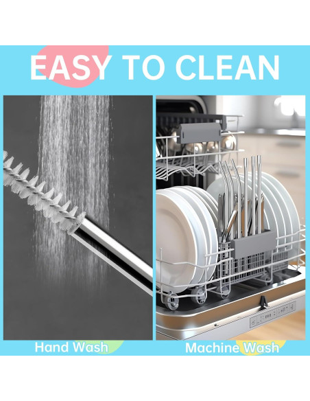 Popotes Reutilizables NiHome 30.48cm Acero Inoxidable 6 Piezas Popotes Reutilizables NiHome 30.48cm Acero Inoxidable 6 Piezas