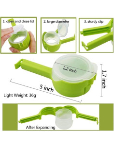 Clip para Sellar y Verter Alimentos Darfooper 14cm Reutilizable 2