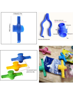 Paquete de 4 Clips de Sellado NentMent con Boquilla para Verter 2