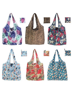 Paquete de 6 Bolsas de Compras Reutilizables Resistentes 45.97x59.94cm