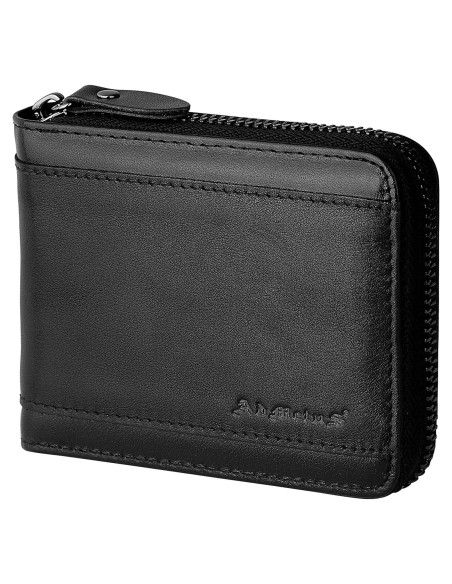 Cartera Bifold de Cuero Admetus con Bloqueo RFID para Hombres