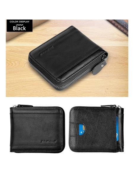 Cartera Bifold de Cuero Admetus con Bloqueo RFID para Hombres