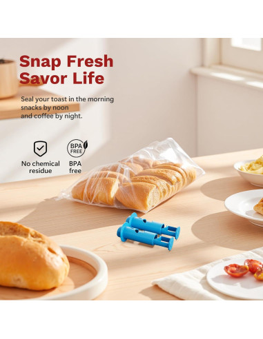 Pinzas para Alimentos Li & Zhao - 6 PCS Reutilizables de Plástico