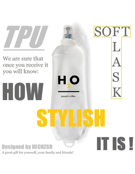 Botella Plegable de TPU HECHZSO 500ml a Prueba de Fugas