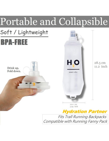 Botella Plegable de TPU HECHZSO 500ml a Prueba de Fugas