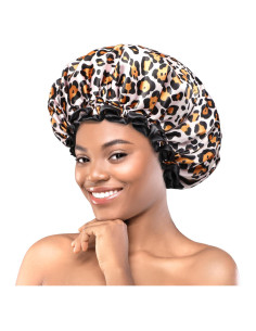 Gorro de Ducha Grande Mikimini Leopardo XL Impermeable Reutilizable
