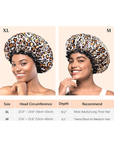 Gorro de Ducha Grande Mikimini Leopardo XL Impermeable Reutilizable
