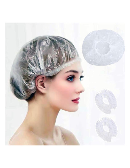 100 Gorras de Ducha Desechables MISSJOJIAY Impermeables 52 cm