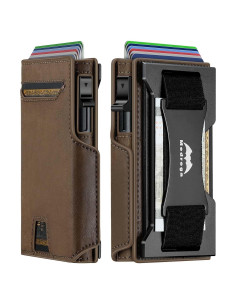 Billetera Inteligente RFID Cuero Marrón J7 para Hombres