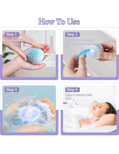 Set de 50 Bombas de Baño TranquilBliss con 10 Aromas Naturales