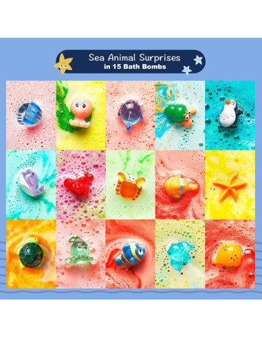 Set de 15 Bombas de Baño BloomFizzy para Niños - Juguetes Ocultos