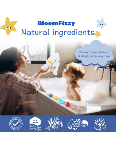 Set de 15 Bombas de Baño BloomFizzy para Niños - Juguetes Ocultos