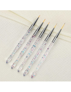 Set de Pinceles de Arte de Uñas Etercycle 5 Piezas 7-20mm 2