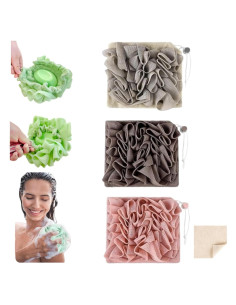 Toalla de Loofah 2 en 1 MOSYFEIBI para Jabón en Barra