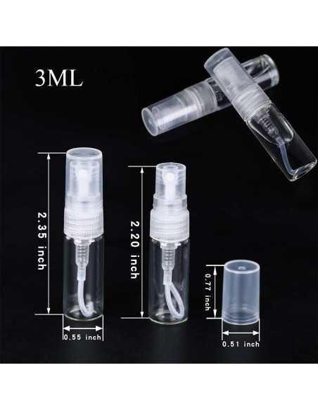 30 Pcs Botellas de Perfume Vacías de Vidrio 3ml Portátiles