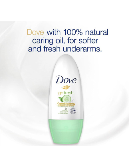Desodorante Roll-On Dove Go Fresh 6x40ml Pepino y Té Verde