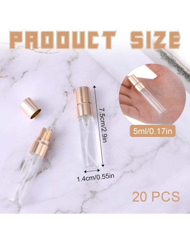 Paquete de 20 botellas de spray de vidrio 5ml Xthrotsenk