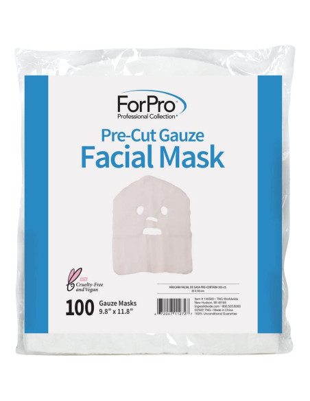 Máscaras Faciales de Gasa ForPro 100% Algodón 100 Unidades