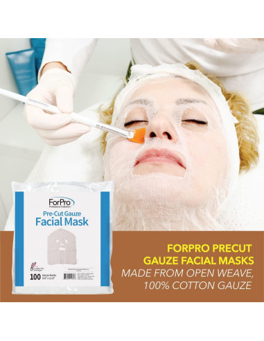 Máscaras Faciales de Gasa ForPro 100% Algodón 100 Unidades