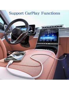 Cable Carplay USB A a USB C FOXSEA 0.91m Blanco para iPhone 16/15 2