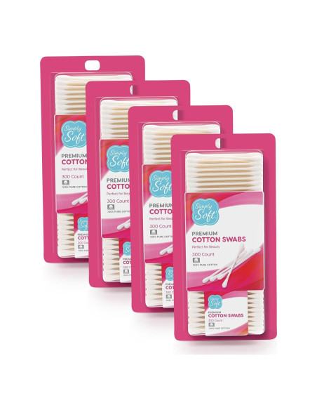 Hisopos de Algodón Simply Soft Doble Punta 300 Unidades