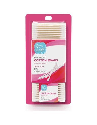 Hisopos de Algodón Simply Soft Doble Punta 300 Unidades