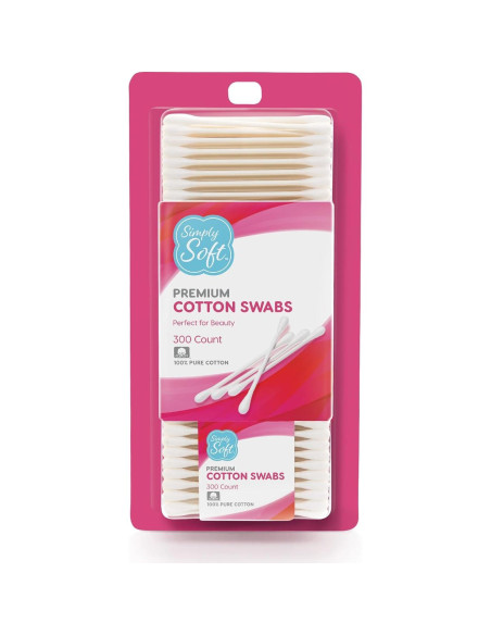 Hisopos de Algodón Simply Soft Doble Punta 300 Unidades