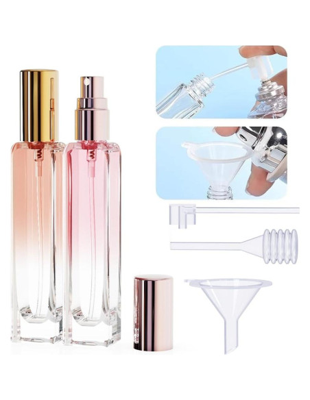 5 Botellas de Spray de Vidrio 15ml Seafulee Reutilizables Viaje