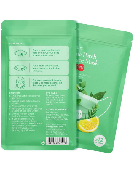 Parches de Aromaterapia Gya Labs Breathe - 60 Piezas