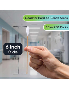 Bastones de Algodón Biodegradables FifthPulse - 50 Unidades 15.24 cm 2